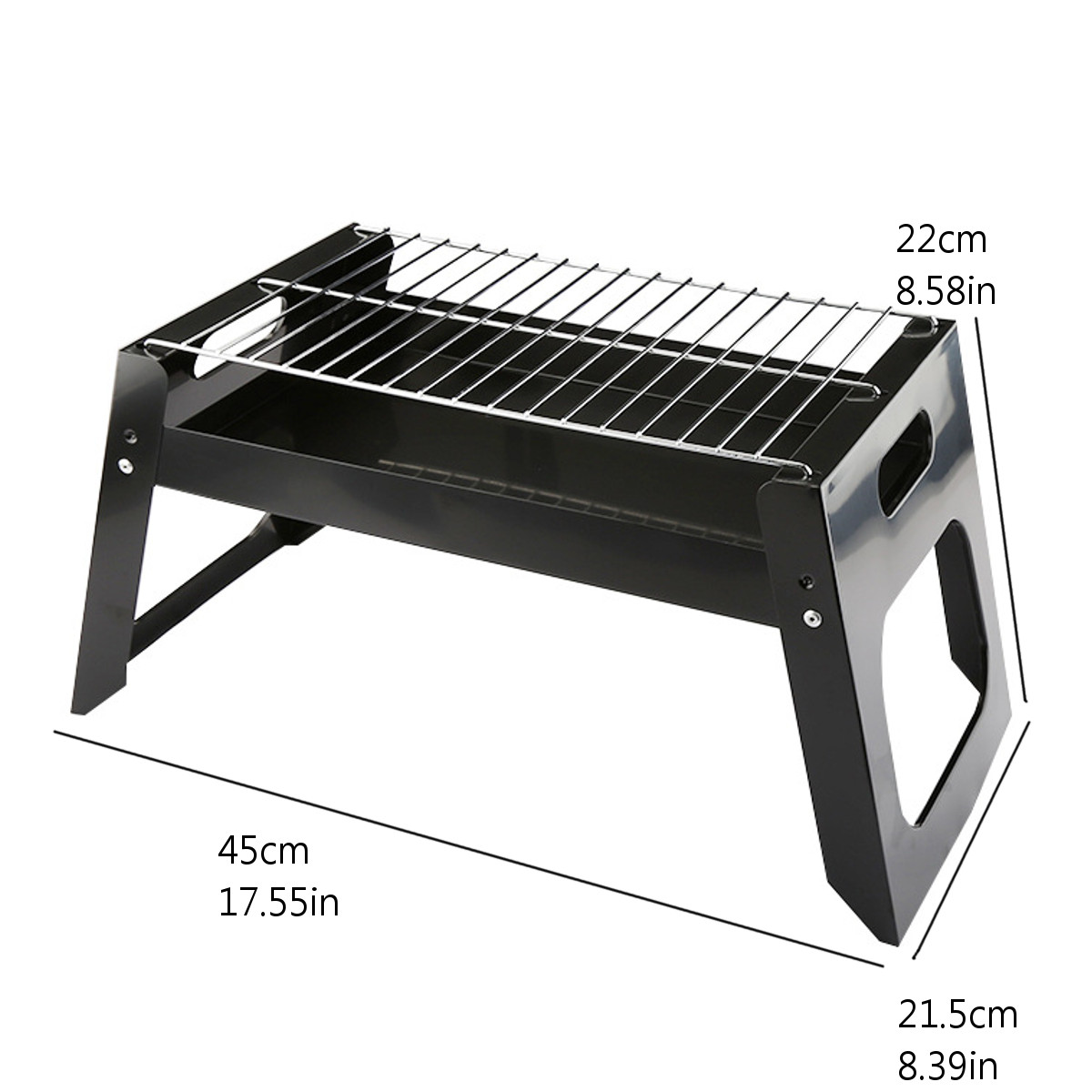 Parrilla de barbacoa plegable portátil con forma de X para carbón