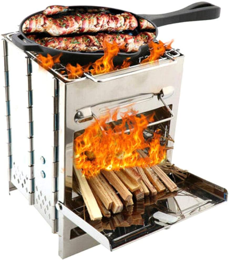 Horno portátil de leña con bandeja de acero inoxidable