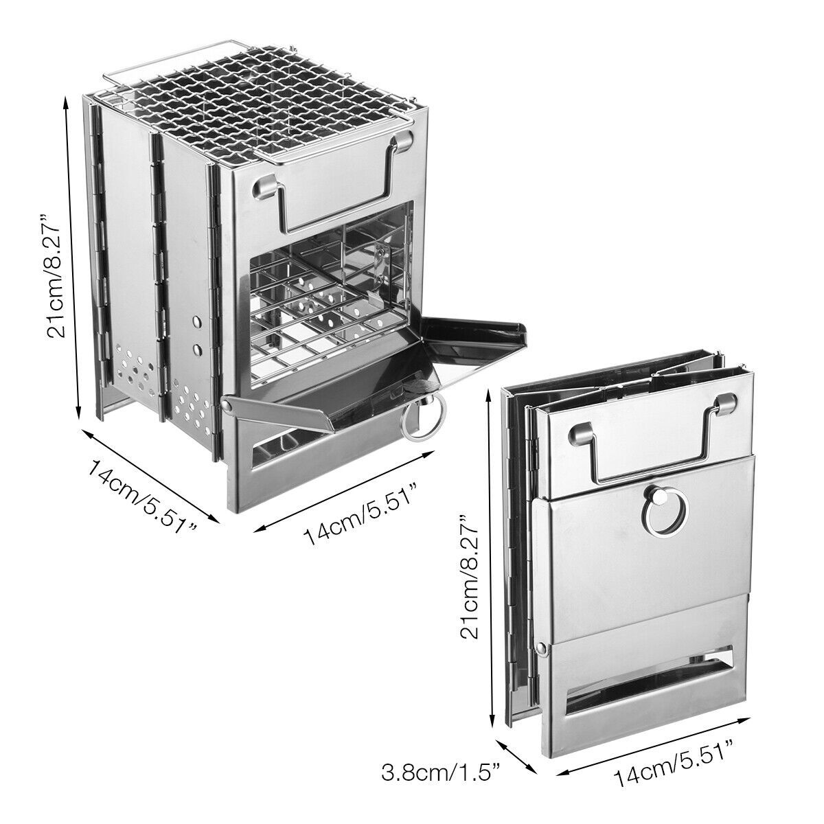 Horno portátil de leña con bandeja de acero inoxidable