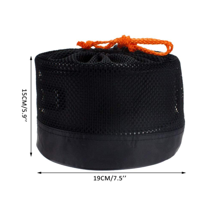 Juego de olla y sartén antiadherente de aluminio para acampar, color negro