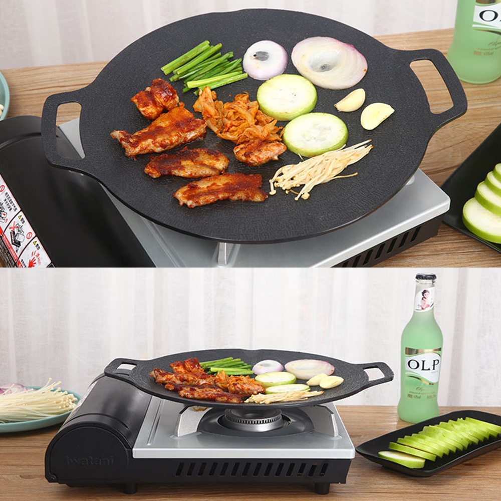 Parrilla antiadherente para barbacoa de exterior para acampar: de hierro fundido o aleación de aluminio