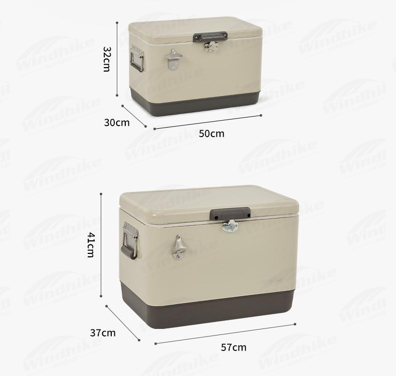 Nevera portátil de metal para acampar de 29 l/51 l: hielera con impresión personalizada