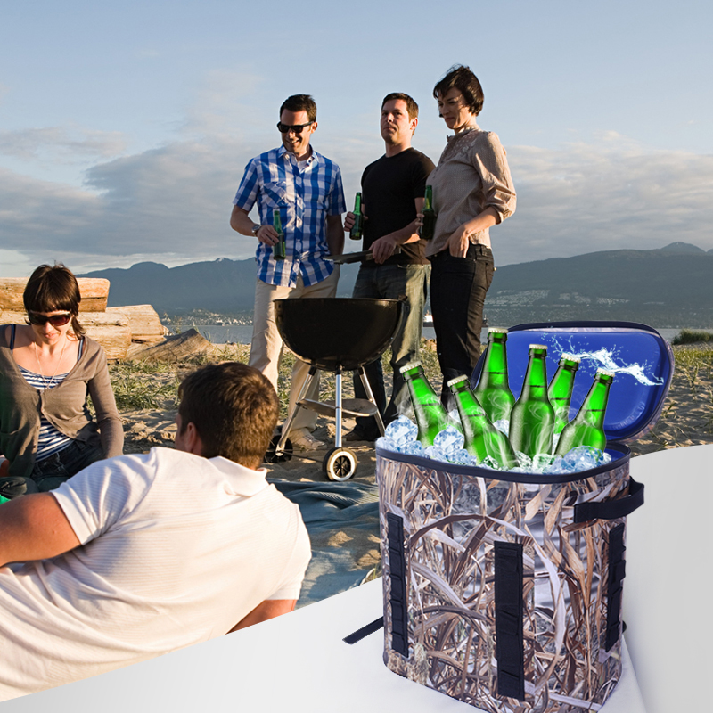 Mochila térmica de TPU impermeable con diseño de camuflaje para exteriores, grande, para vino, cerveza, comida de playa