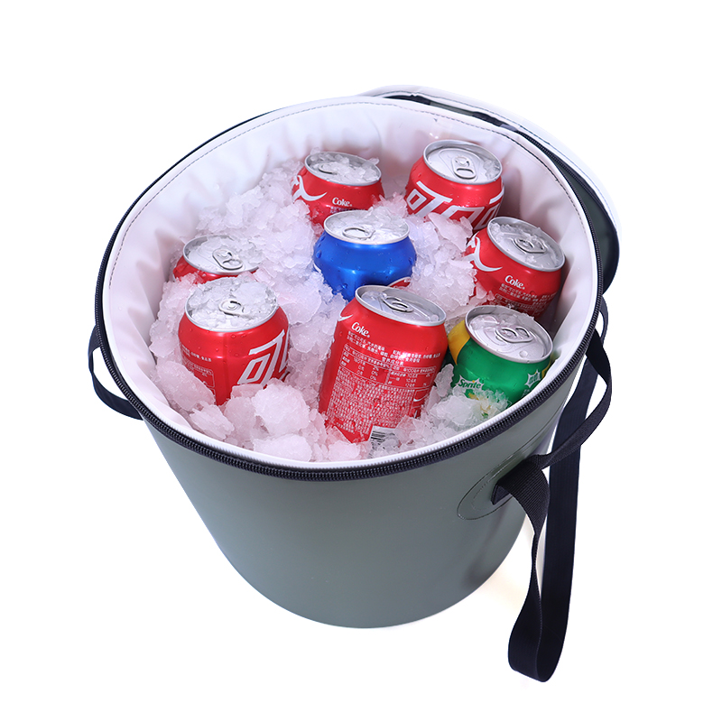 Bolsa térmica redonda con aislamiento de gran venta para acampar: cubo térmico impermeable de PVC para almacenar alimentos para picnic al aire libre