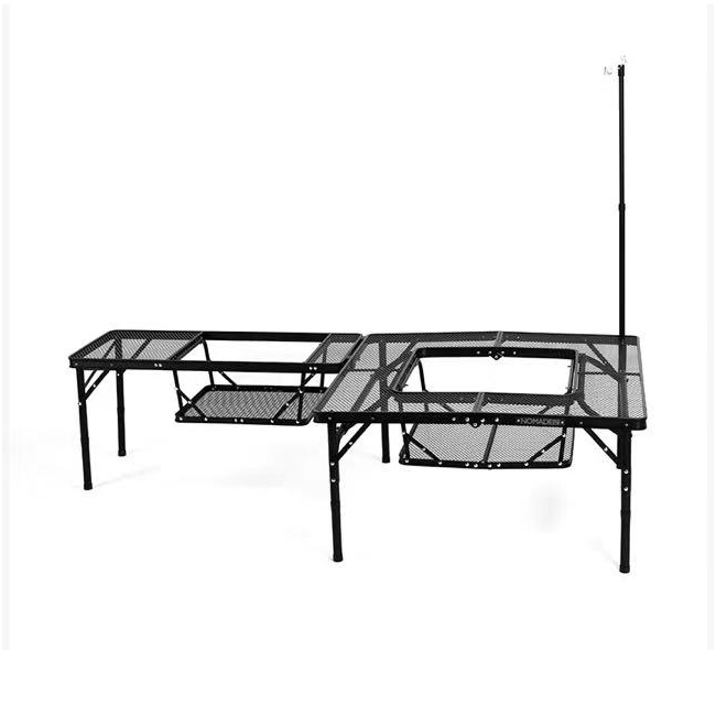 Mesa plegable para fogatas y picnic: mesa resistente y ligera con elevación y descenso