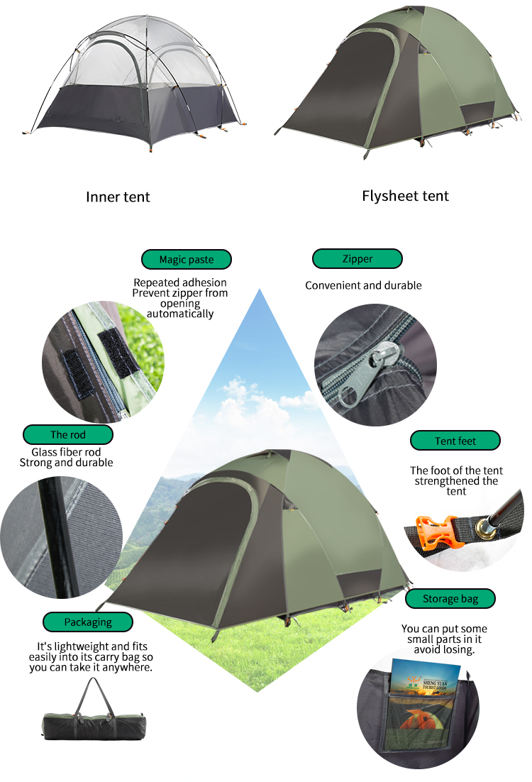 Tienda de campaña ligera, resistente al agua y al viento, para mochileros, actividades al aire libre, senderismo y glamping