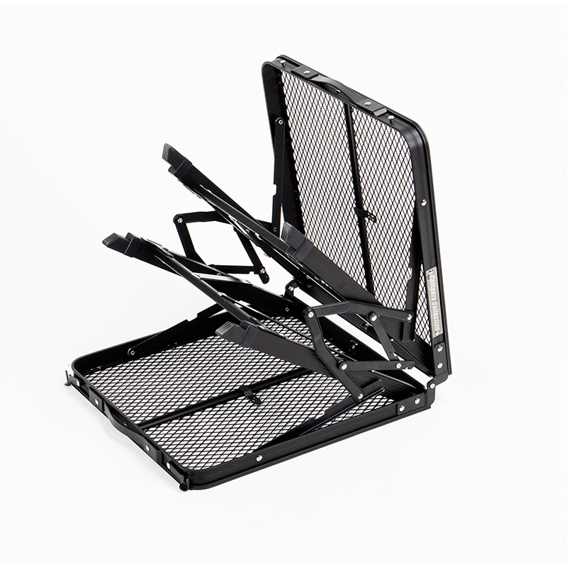 Mesa de picnic plegable de malla para acampar: mesa de rejilla elevada y baja