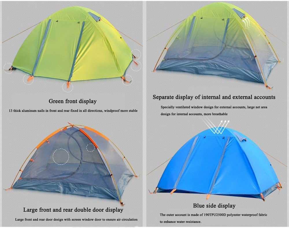 Tienda de campaña automática de doble capa para acampar, hacer senderismo, pescar y viajar