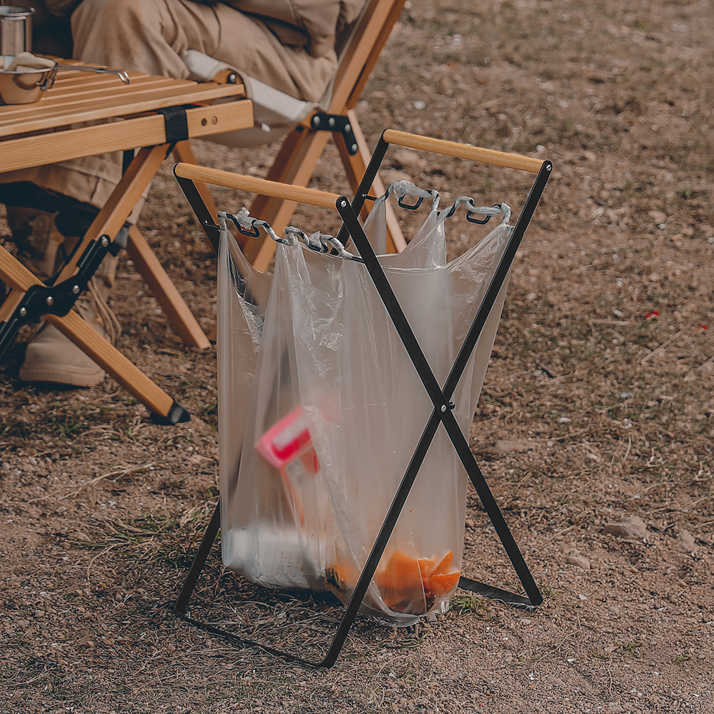 Soporte para bolsas de basura para acampar al aire libre: rejilla de clasificación de residuos plegable