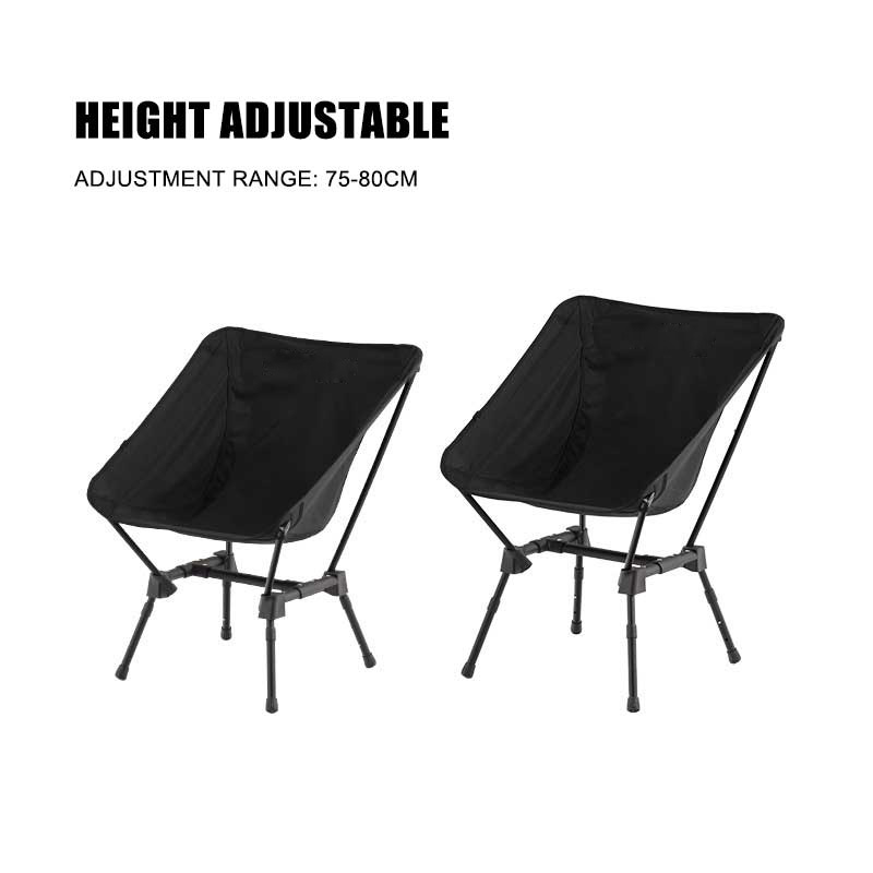 Silla portátil para acampar y hacer mochileros: altura y ángulo de asiento ajustables