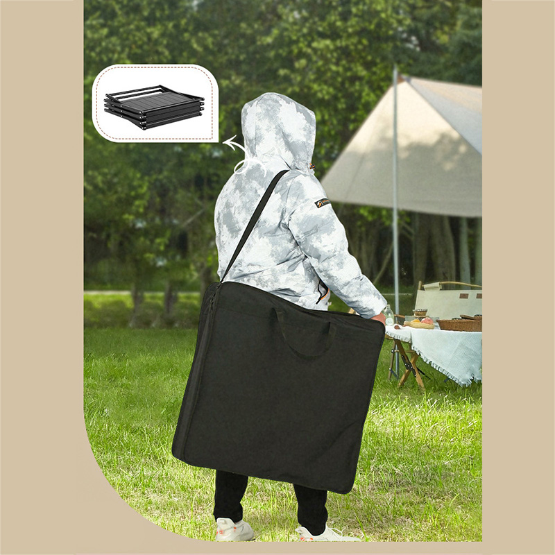 Estante plegable para acampar y mesa de picnic 2 en 1: estante de almacenamiento de escritorio