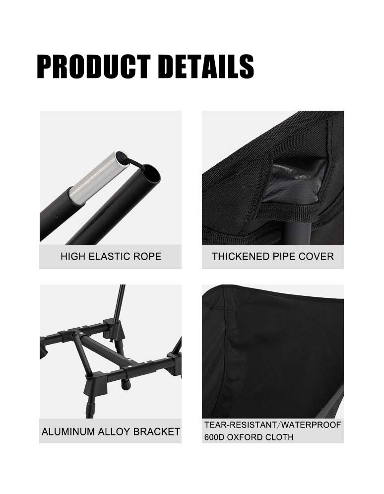 Silla portátil para acampar y hacer mochileros: altura y ángulo de asiento ajustables