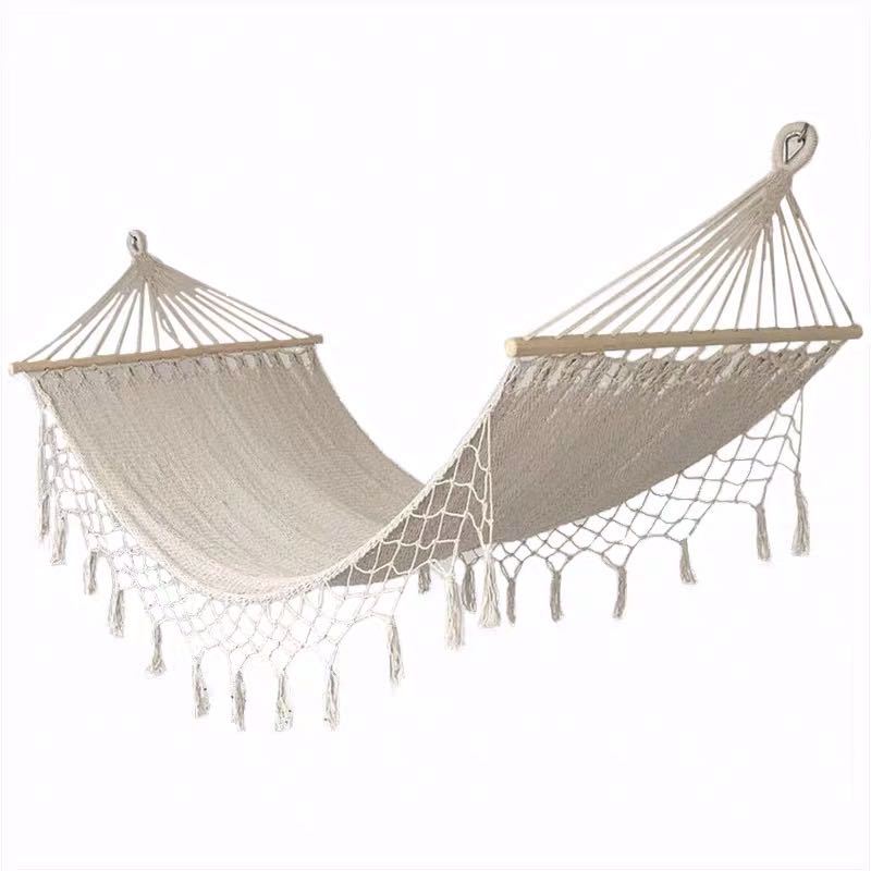 Hamaca colgante con flecos de encaje para acampar al aire libre, jardín y patio