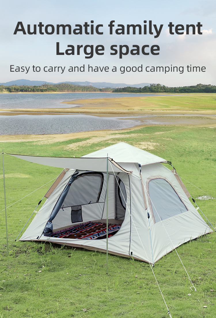 Tienda de campaña familiar automática, impermeable, con factor de protección solar UPF 50+, con vestíbulo y vista al cielo