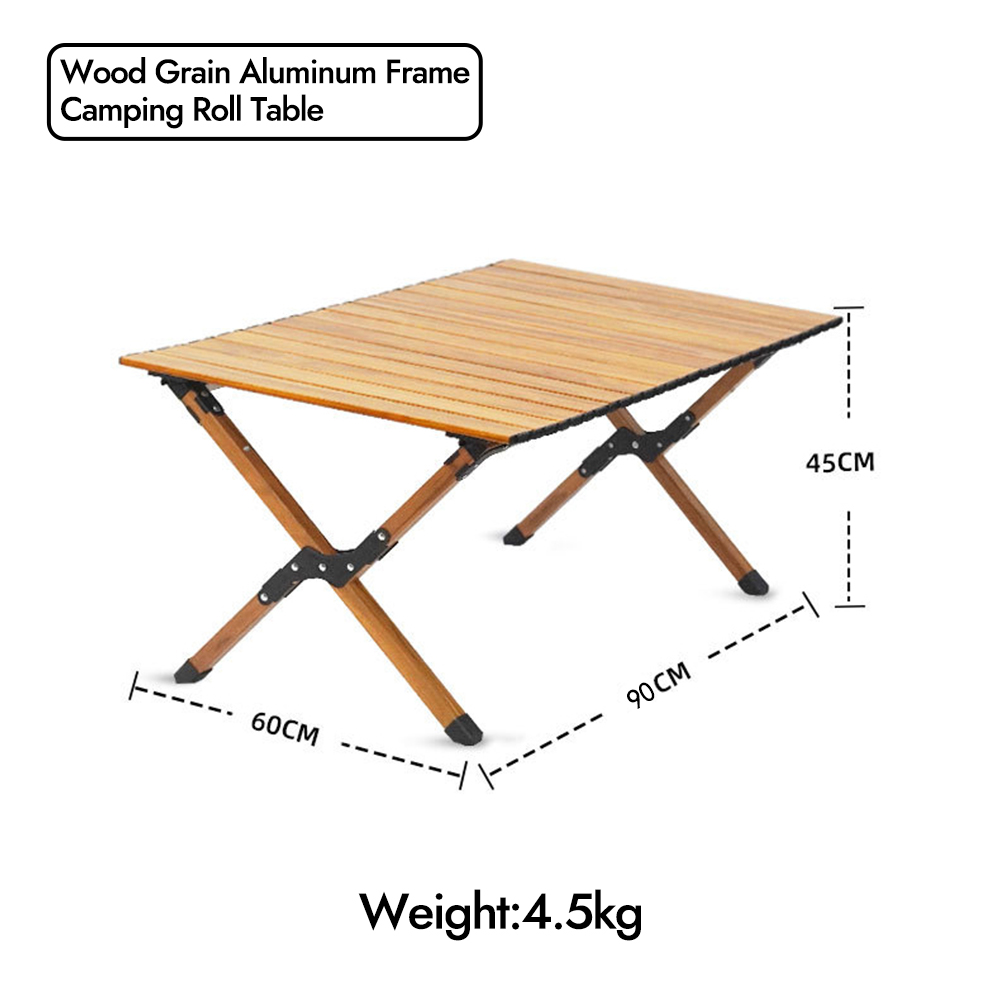 Mesa de camping enrollable plegable de aluminio para exteriores, picnic, barbacoa y viajes