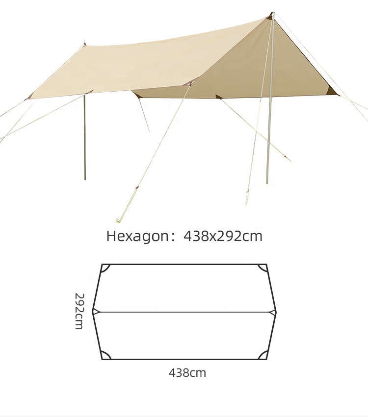 Toldo rectangular para acampar con protección solar UPF 50