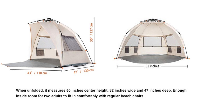 Porche extendido al aire libre Carpa de playa Refugio solar