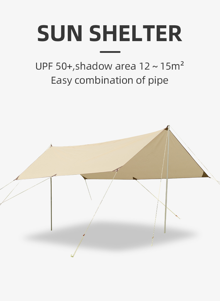Toldo rectangular para acampar con protección solar UPF 50