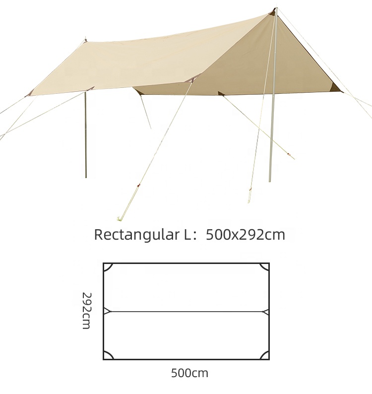 Toldo rectangular para acampar con protección solar UPF 50