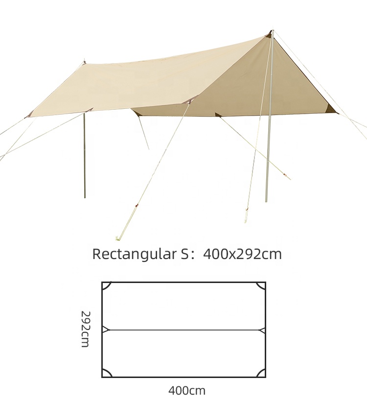 Toldo rectangular para acampar con protección solar UPF 50