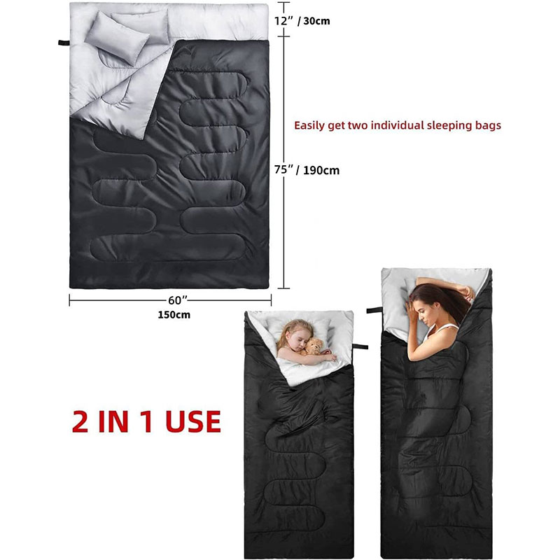 Saco de dormir para acampar en invierno para dos personas