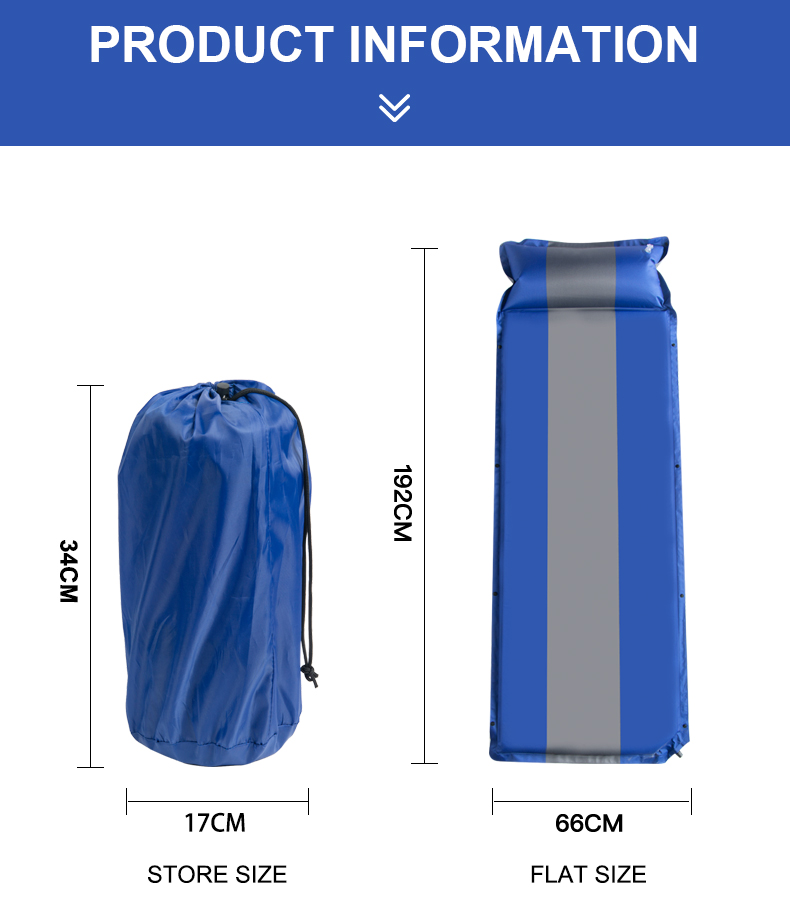 Colchón autoinflable para dormir para acampar al aire libre con almohada