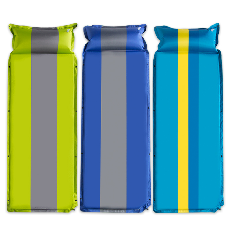 Colchón autoinflable para dormir para acampar al aire libre con almohada