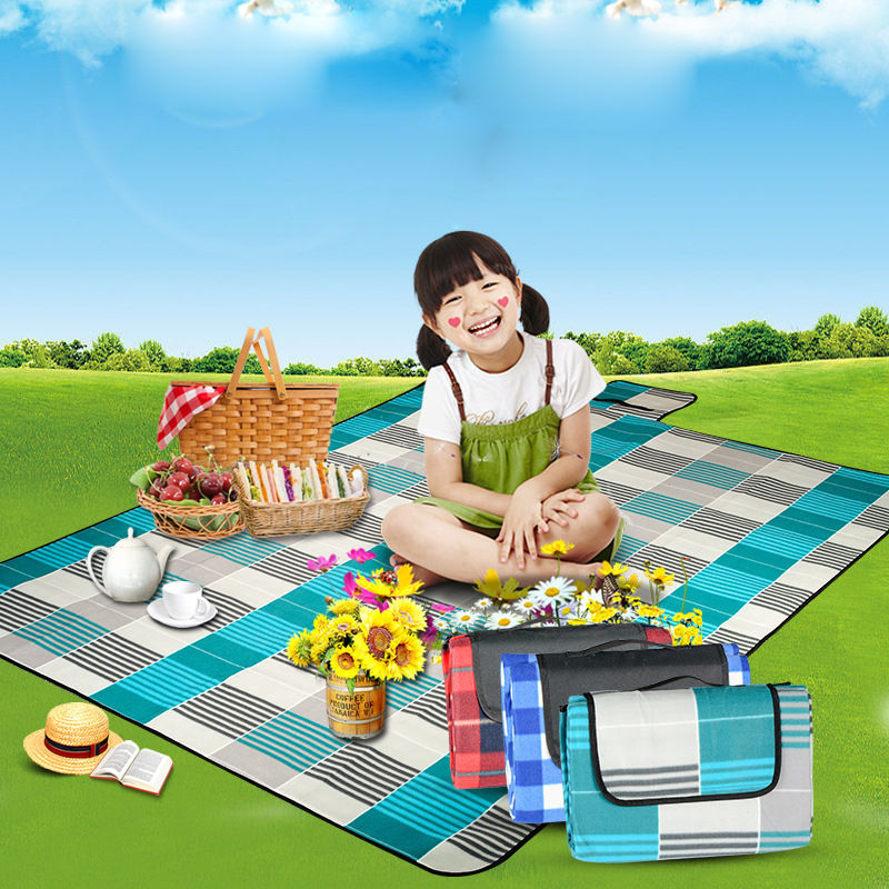 Estera de picnic de gamuza gruesa para acampar al aire libre, a prueba de humedad, estera de tienda de campaña, tela de picnic