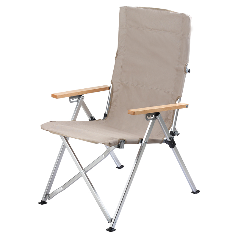Silla de camping plegable de aluminio ajustable con mochila de 4 pasos