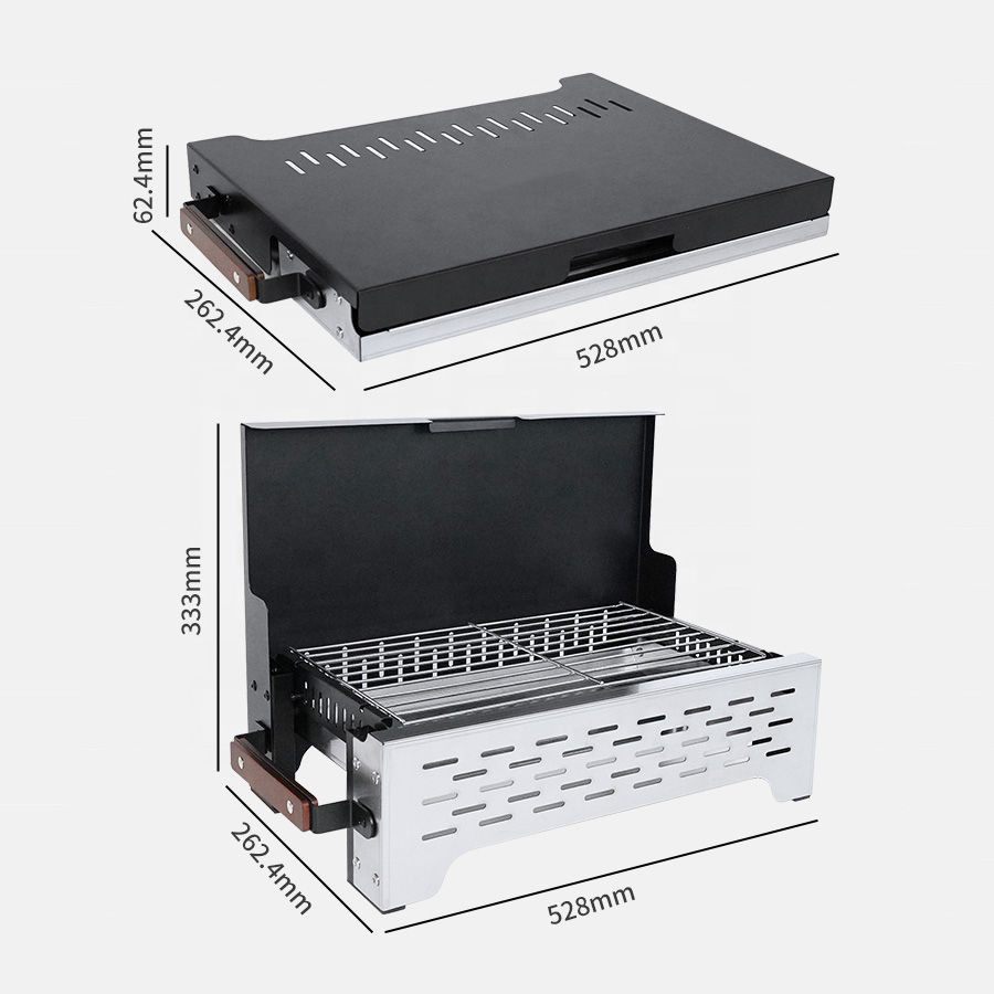 Parrilla portátil de mesa para exteriores - Parrillas de carbón para barbacoa para acampar