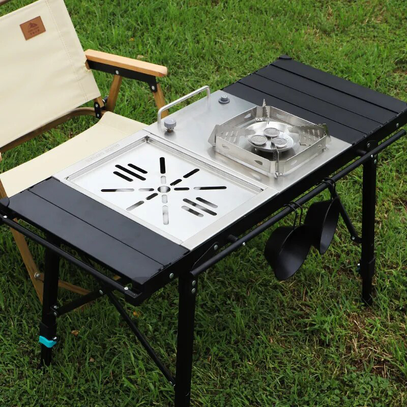 Mesa de aluminio para barbacoa de camping IGT