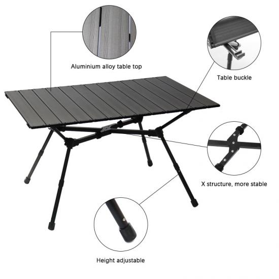 Mesa de camping plegable de aluminio Stable X-Bar