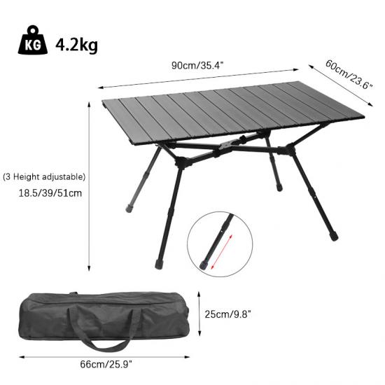 Mesa de camping plegable de aluminio Stable X-Bar