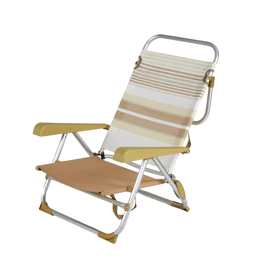 Silla de playa tipo mochila ajustable y plegable para reclinarse