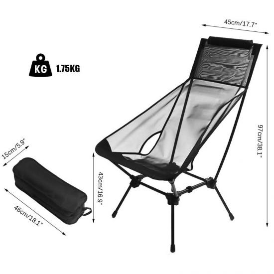 Silla plegable de camping de malla transpirable
