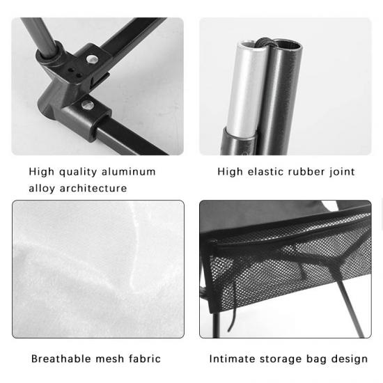 Silla de camping plegable para exteriores con mochila de malla transparente