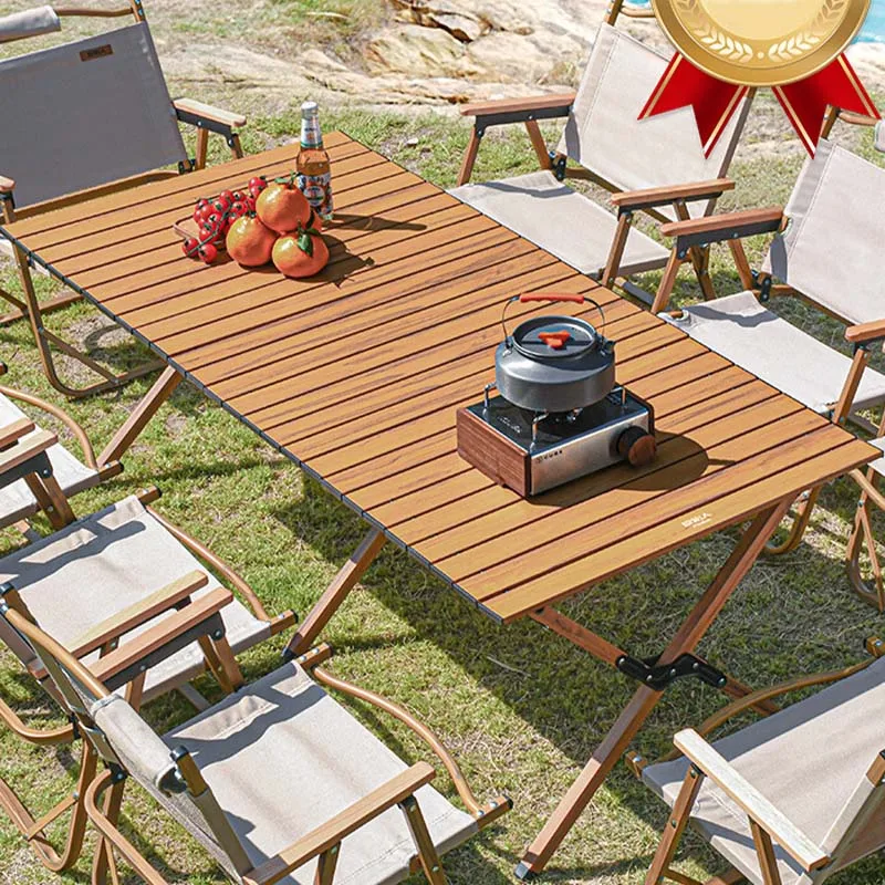 Mesa enrollable para acampar al aire libre y juego de 4 sillas Kermit