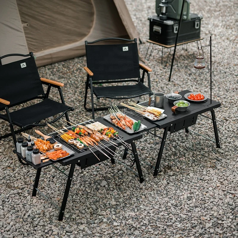 Mesa de barbacoa plegable de aluminio para pícnic