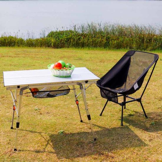 Silla de camping plegable para exteriores con mochila de malla transparente