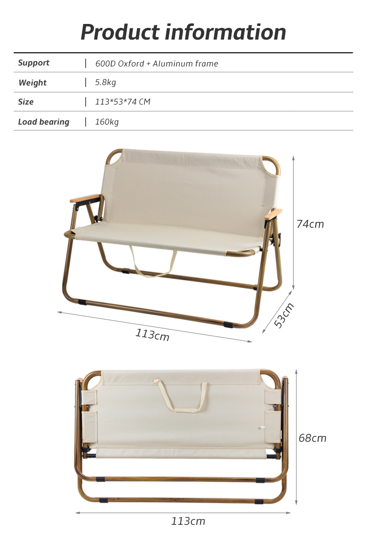 Sillas dobles para exteriores para playa, jardín, camping y picnic