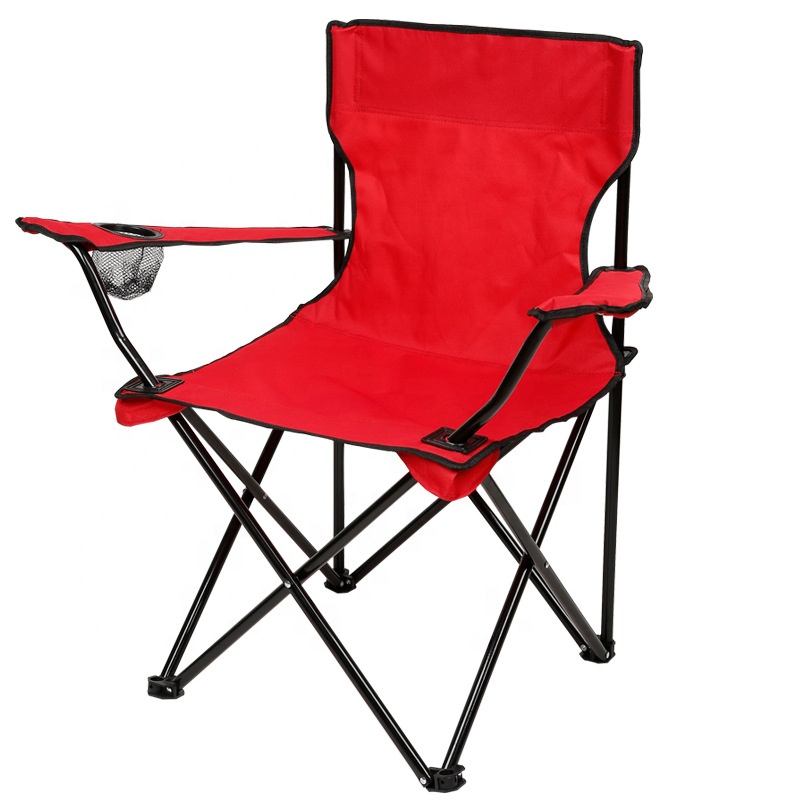 Silla de playa plegable - Asiento de pesca con reposabrazos y portavasos