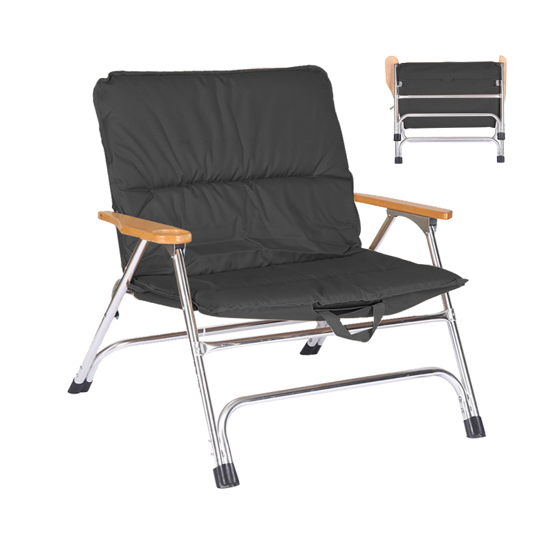 Sillones plegables de aluminio para acampar en invierno con cojín grueso