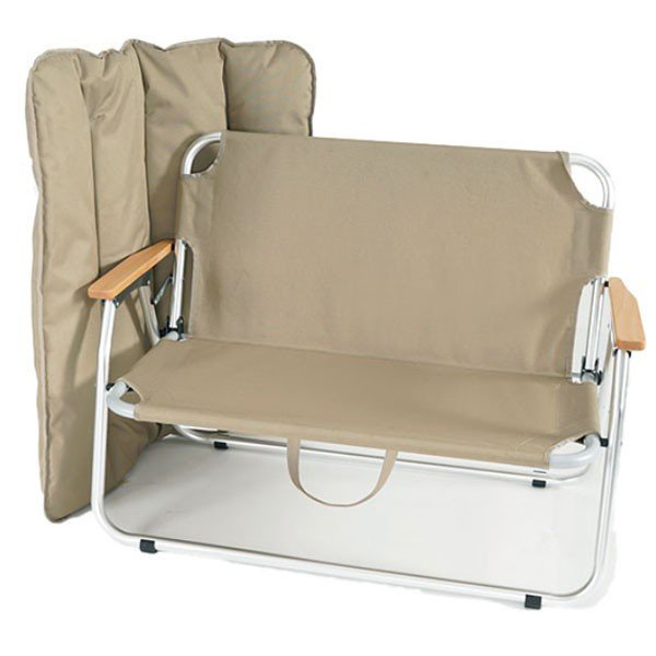 Silla de camping para dos personas al aire libre con cojín extraíble