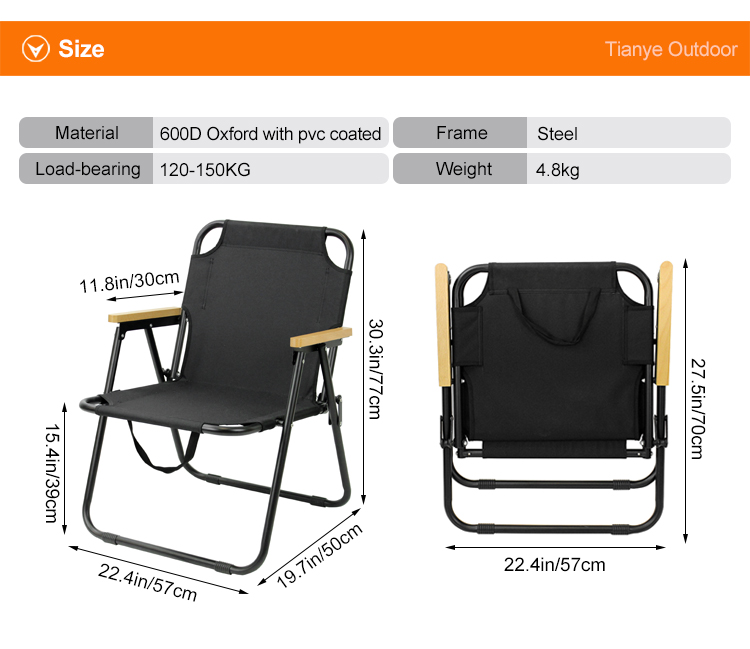Silla plegable para acampar al aire libre y para ocio