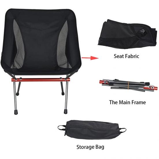 Silla lunar portátil y ligera para pescar, acampar, hacer senderismo y viajar