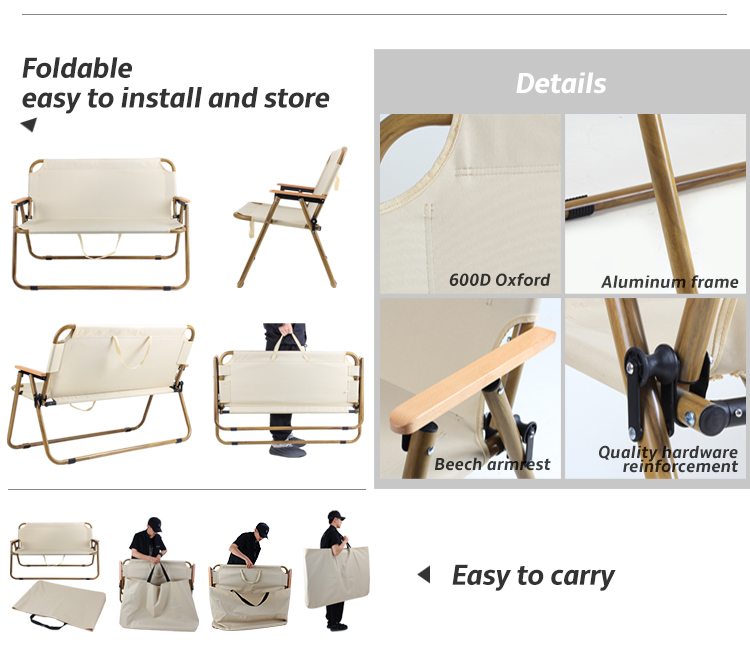 Sillas dobles para exteriores para playa, jardín, camping y picnic