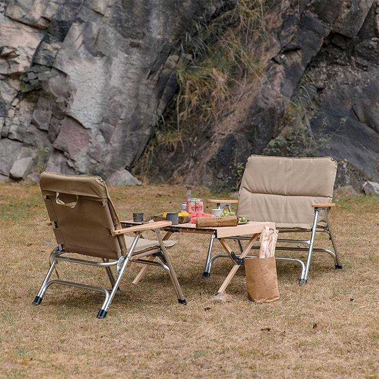 Sillones plegables de aluminio para acampar en invierno con cojín grueso