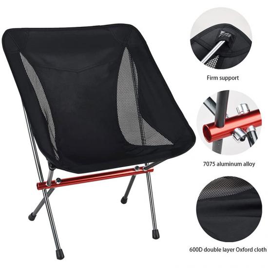Silla lunar portátil y ligera para pescar, acampar, hacer senderismo y viajar