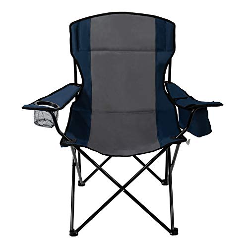 Silla de playa plegable - Asiento de pesca con reposabrazos y portavasos