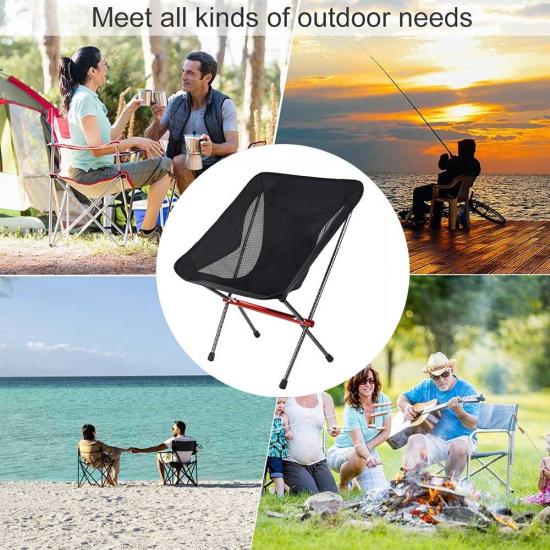 Silla lunar portátil y ligera para pescar, acampar, hacer senderismo y viajar